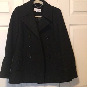 Ladies CALVIN KLEIN Black  Pea Coat, sz 6